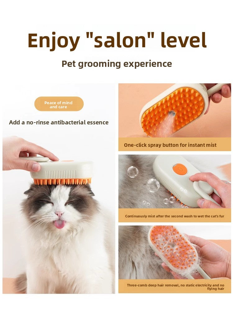 USB Rechargeable Pet Steam Spray Massage Comb