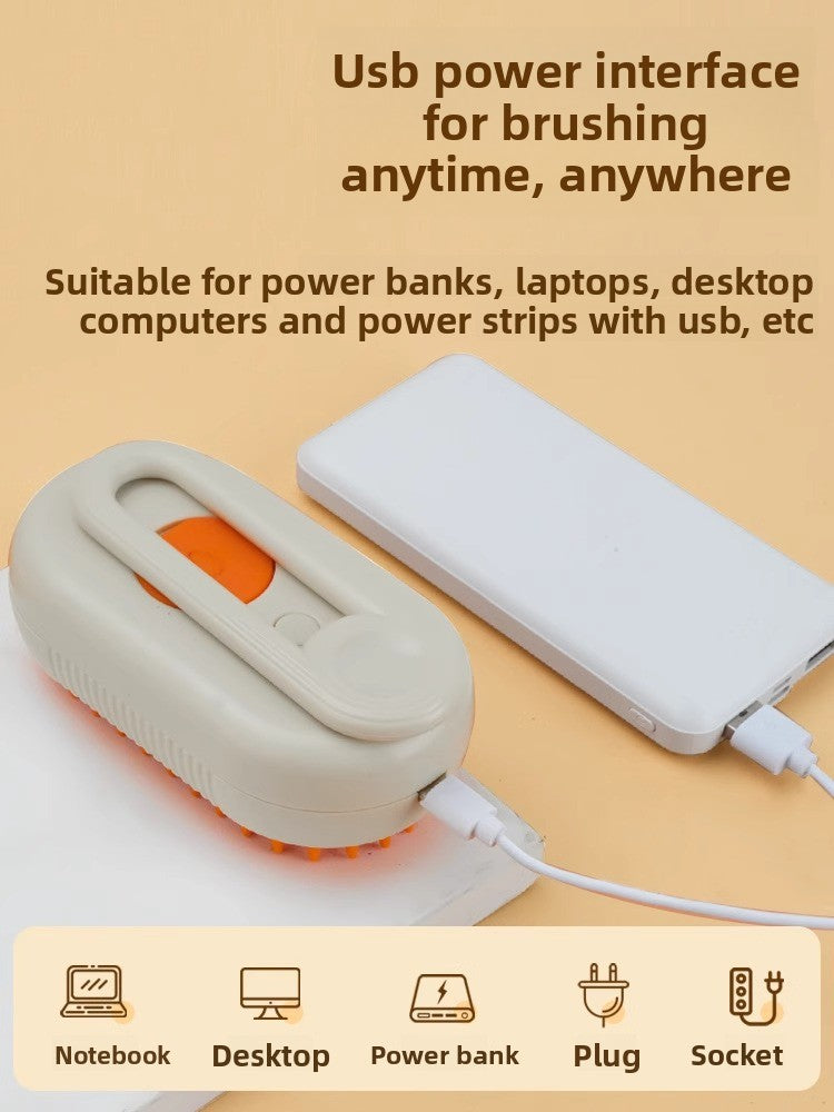 USB Rechargeable Pet Steam Spray Massage Comb